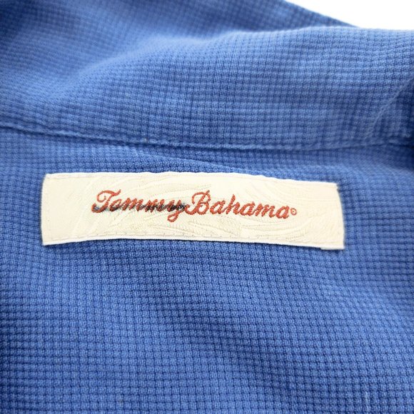 Tommy Bahama Button Shirt Men's Large Blue Relaxed - Picture 10 of 11